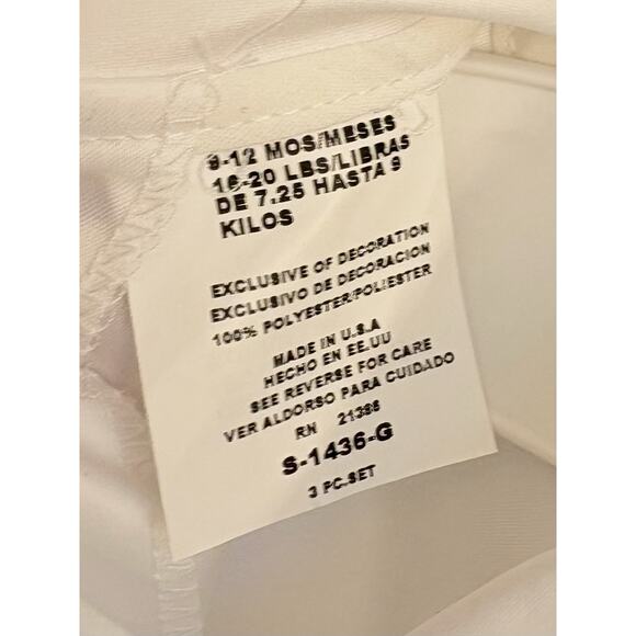 Baby Boy Christening Baptism Outfit White Size 9-12 Months Made In USA - Picture 5 of 7